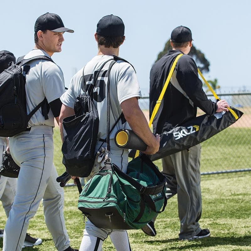 SKLZ Travel Barrel product hand carried by a man