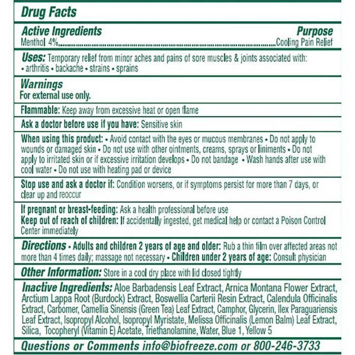 Ingredient list